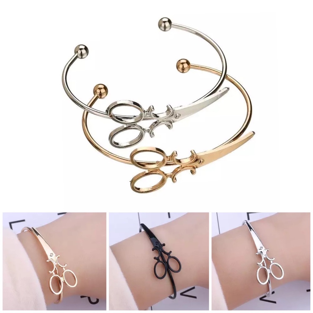 Decorative Scissor Bracelet Bangle Cuff - Picture 1 of 16